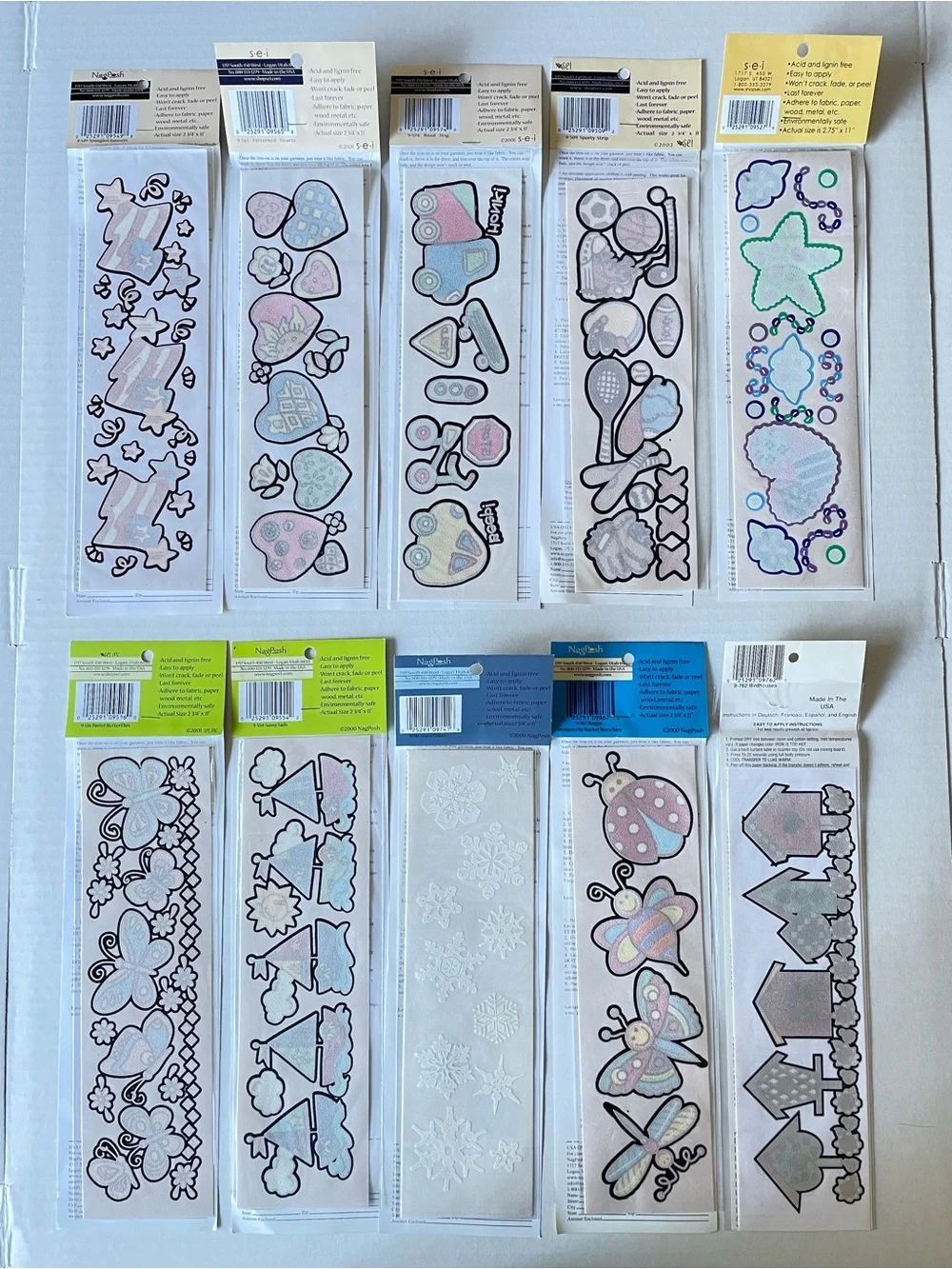NEW Lot of 10 Vintage Early 2000s Iron-Ons Y2K SEI Basics Crafting Sewing Kid